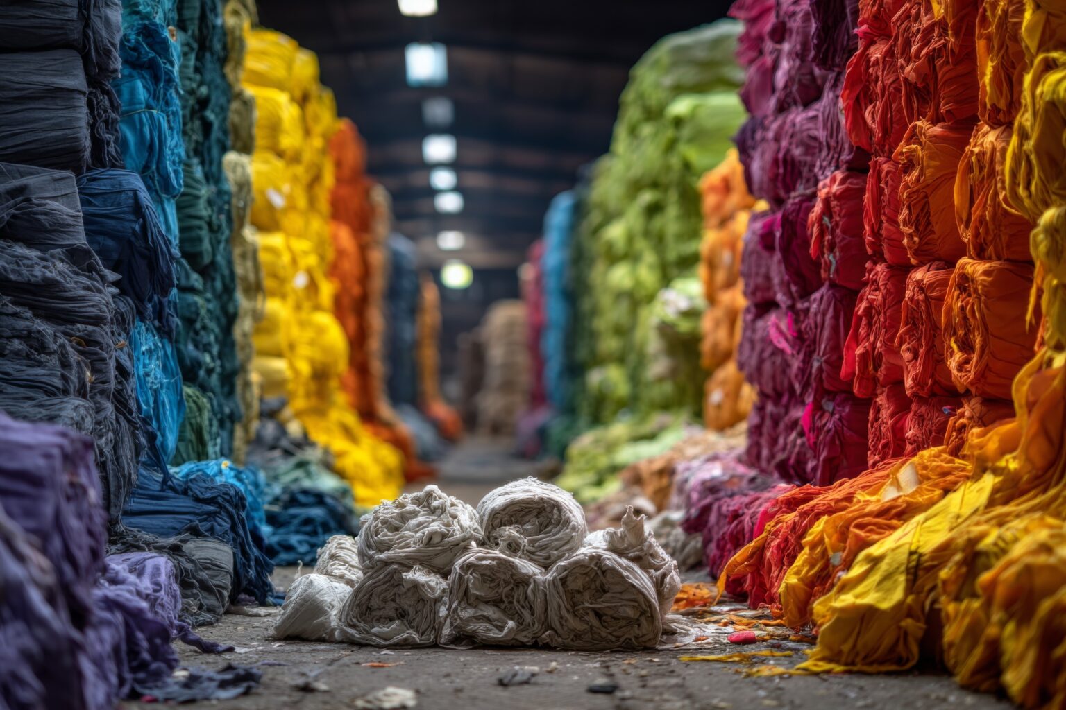 Tumpukan aneka kain premium warna-warni koleksi Panca Textile