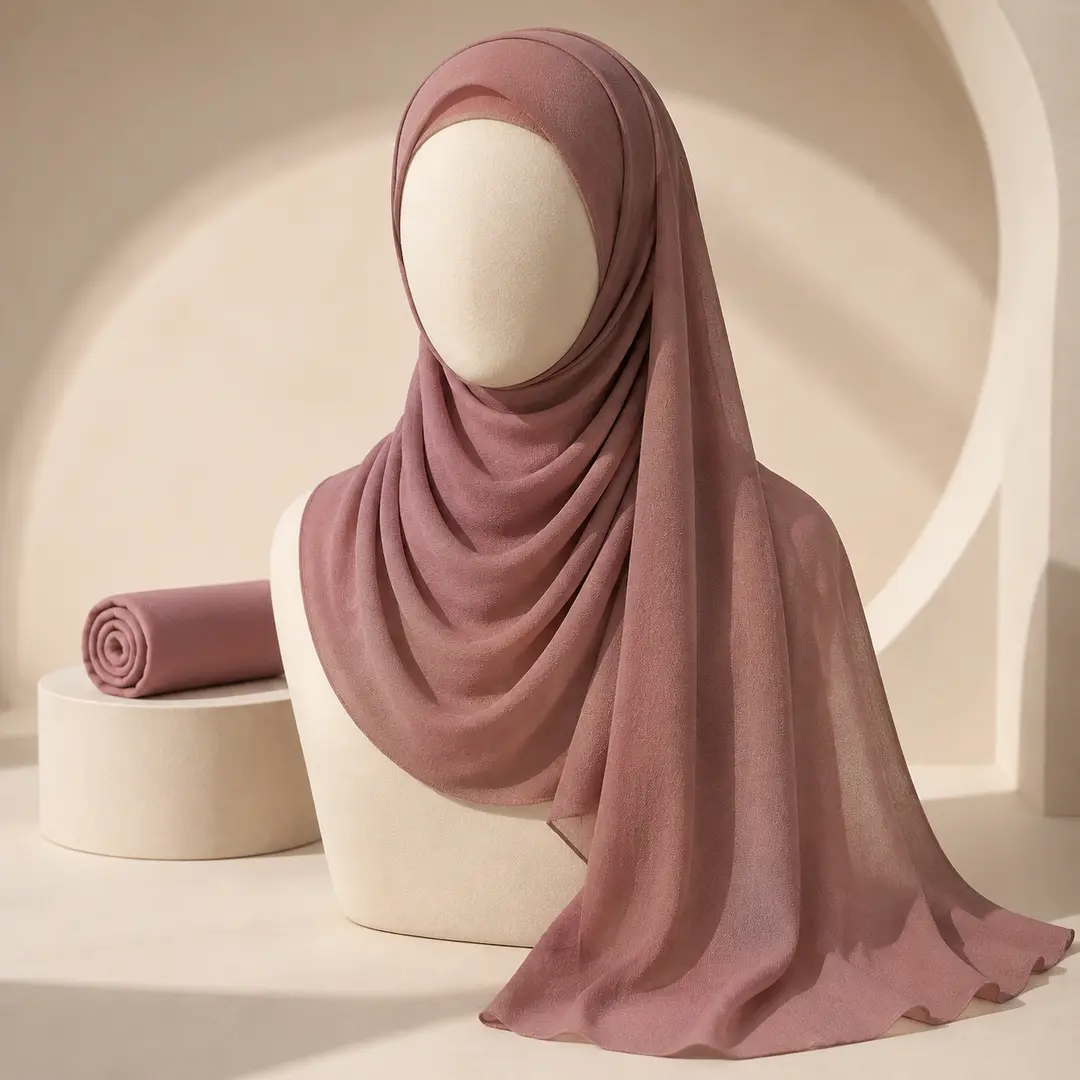 Inspirasi hijab dari Kain Babydoll Zara dusty mauve
