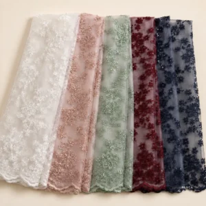 Pilihan warna kain New Ruby tulle bordir payet Panca Textile