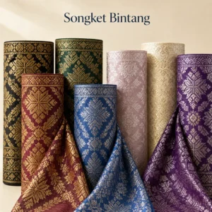 Pilihan warna kain Songket Bintang Panca Textile