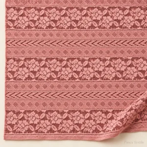 Kain brokat Malika Polos 24492 warna dusty rose dengan motif floral geometris