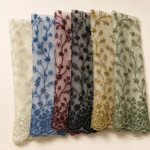 Pilihan warna New Lunaria kain tulle bordir motif ranting bunga