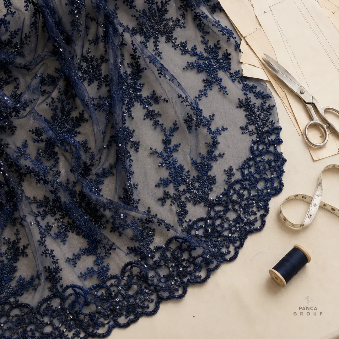Kain Sterling warna Navy untuk penjahit dan desainer